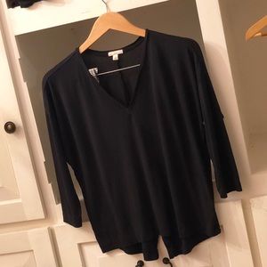 Black 3/4-sleeve knit top